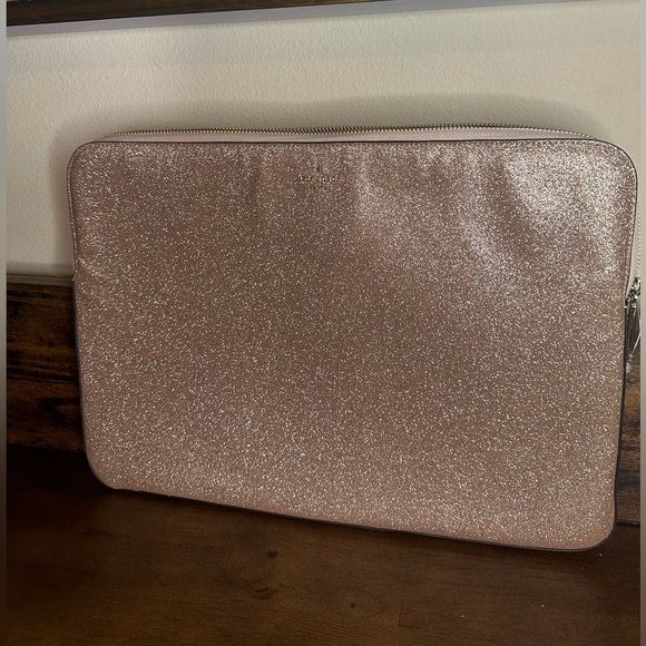 Kate Spade NWT $110 MSRP Rose Gold Glitter Tablet Sleeve - Picture 1 of 9